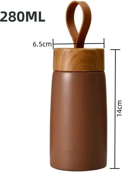 Yalıtımlı Kahve Kupası 304 Paslanmaz Çelik Tumbler Su Termos Vakum Şişesi Mini Su Şişesi Taşınabilir Seyahat Kupa Termal Kupa Kapasite: 150-280ML/RENK: Kahverengi 280ML (Yurt Dışından)
