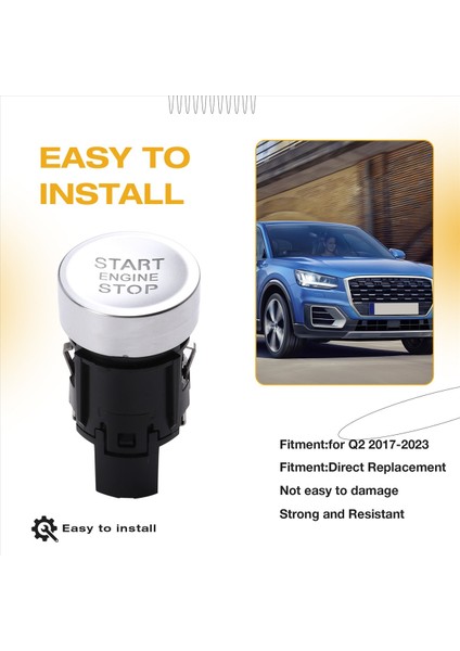 Audi Q2 2017-2023 Için Araç Ateşleme Durdurma Başlatma Düğmesi Anahtarı (Yurt Dışından) fırsatları