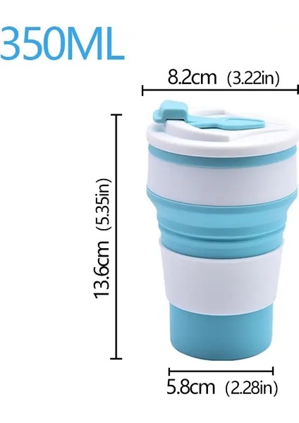350ML/500ML Yaratıcı Taşınabilir Silikon Katlanır Su Kahve Kahve Seyahat Açık Havada Su Işi Kapak Su Kupası Mini Cupcolor: 350ML Yeşil (Yurt Dışından)