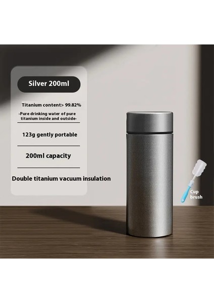 Saf Titanyum Yalıtımlı Kupa Erkek ve Kadın Su Kupası Taşınabilir Çay Kupası Çay Suyu Ayrılması Titanyum Kupa Soğuk Yalıtım Bottlecapity: 200-600ML/RENK: 200ML (Yurt Dışından)