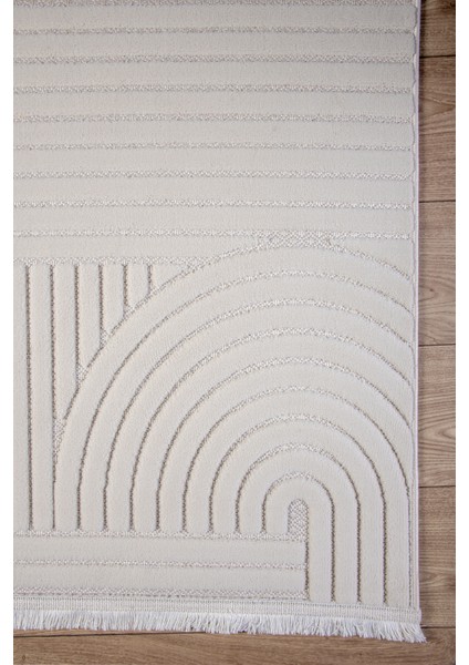 Krem Ekru Bohem Iskandinav Modern Saçaklı Doğal Pamuk Taban Salon Koridor Çocuk Oturma Odası Halı