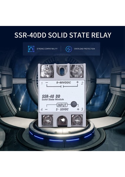 Tek Fazlı Katı Hal Rölesi Dc-Dc SSR-40DD 40A Beyaz+Gümüş (Yurt Dışından) fiyatları