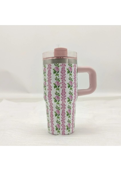 14 Oz Araba Kupası 304 Paslanmaz Çelik Yalıtılmış Seyahat Tumbler Sap Saman Kapağı Aracı, Ofis, Hediye Kavrası Için Soğuk Tutma: 1200ML/RENK: Mavi Yay (Yurt Dışından)