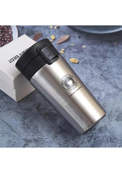 500ML Kupa Sızdırmaz Termos Kupa Kahve Çift Duvar 304 Paslanmaz Çelik Kahve Kahve Kahve Kahve Kahve Kahve Kahve Kahve Termos Termos Su Bottlecapity: 380ML/RENK: Çelik Renk (Yurt Dışından)