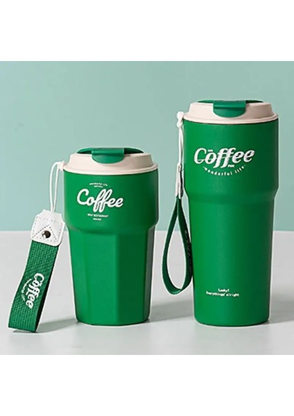 Taşınabilir Çift Paslanmaz Çelik Kahve Kupa Sızdırmaz Termos Termos Termal Vakum Şişesi Araç Yalıtımlı Su Şişesi 420ML/620MLCAPACITY: 420ML/RENK: Yeşil (Yurt Dışından)