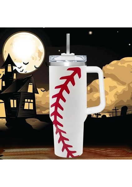 Noel Yeni Yıl Hediyesi 40OZ Portable Paslanmaz Çelik Kahve Kupası - Büyük Kapasiteli Leopar Baskı Saman Su Şişesi Kapasite: 1000-1500ML/RENK: J (Yurt Dışından)