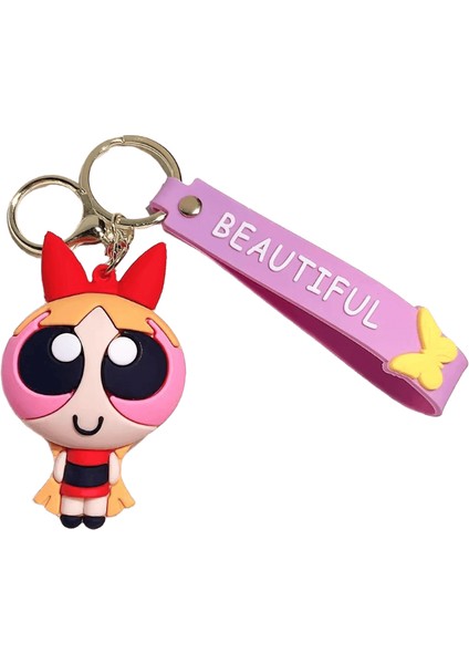 Sevimli Power Kızlar Figür Anahtarlık Anime Karikatür Anahtarlık Takı Sarkık Araba Anahtarı Aksesuarları Süs Oyuncak Çocuklar Için Noel Hediyesi Renk:3 (Yurt Dışından)