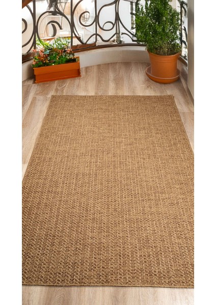Bej Jüt Sisal Kaymaz Taban Hasır Dokuma Yıkanabilir Yolluk Salon Koridor Mutfak Halısı