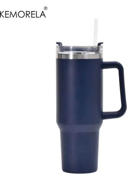 1200ML 304 Paslanmaz Çelik Yalıtımlı Su Şişesi Sıcak Kahve Araç Kupası Sıcak ve Soğuk Kupa Termos Şişesi Saplı Saman Siparişi Avcapacity: 40OZ/RENK: Siyah (Yurt Dışından)