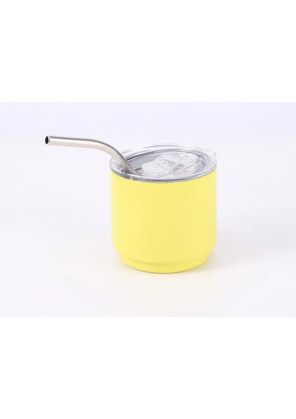 4oz Mini Kahve Kupası, Küçük Ruh Kupası, Açık Hava Taşınabilir Araba Kupası, 304 Paslanmaz Çelik Termos Kupası Samansız: 4oz/renk: Sarı (Yurt Dışından)
