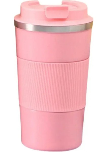 380/510ML Thermo Cafe Çay Su Kahvesi Için Termo Kupa Çift Paslanmaz Çelik Kahve Kupa Araba Termos Kupa Sızdırması Seyahat Kapasitesi: 380ML/RENK: Pembe 1 Adet (Yurt Dışından)