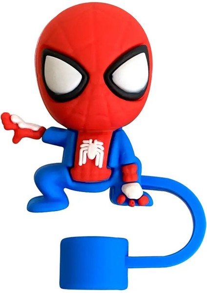 Miniso 1-5pcs 3D Stereo Örümcek Adam Saman Kapak Kapağı 10MM Içecek Saman Tapası Yeniden Kullanılabilir Fit Kupa Aksesuarları Saman Kapakları Kolye Renk: 05 (Yurt Dışından)