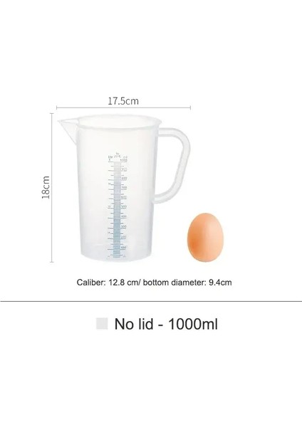 Shimoyama Plastik Mezun Ölçüm Kupası Mutfak Pişirme Sıvı Tedbir Torulma Kupası Konteyner Şeffaf Dökme Spout Karıştırma Kupası Alet Renk: 1000ML Kapak Yok (Yurt Dışından)