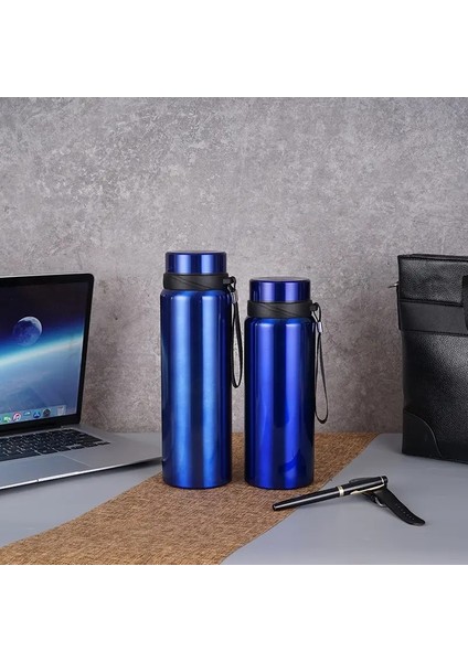 800 1000ML Paslanmaz Çelik Termal Su Şişesi Soğuk ve Sıcak Su Kupası Termos Su Çayı Kahve Vakum Şenlikleri Kapasite: 800ML/RENK: Mavi (Yurt Dışından)