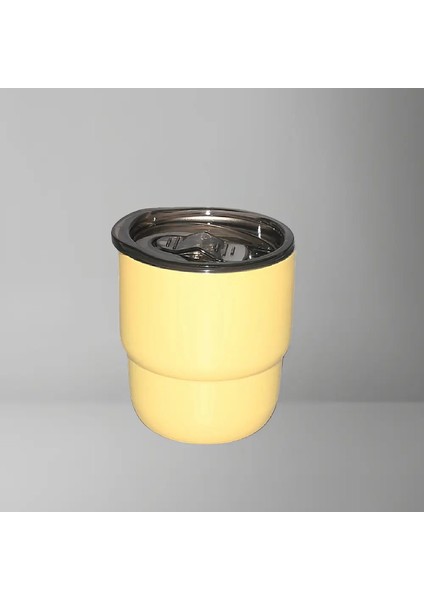 Mini Taşınabilir Dak Seyahat 304 Paslanmaz Çelik Çift Duvar Termos Kupası Yaratıcı Hediye Kupası Kaplamalı Kahve Şişesi Termos Şişe Kapasite: 250ML/RENK: Sarı (Yurt Dışından)