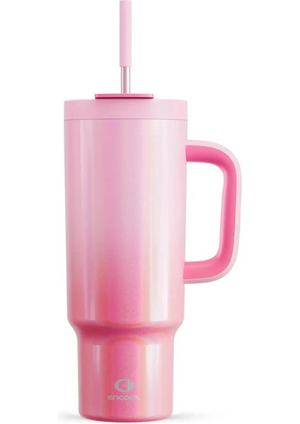 Sap ve Pipetli 40 Oz Dak,% 100 Sızıntılı Yalıtılmış Yalıtılmış Dak Kapak ve Saman, Paslanmaz Çelik Seyahat Kupa Rengi: FLAMINGO-40OZ (Yurt Dışından)
