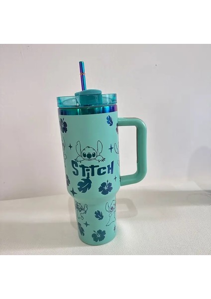 Disney Stitch 40OZ Paslanmaz Çelik Yalıtılmış Kupa 304 Paslanmaz Çelik Yalıtımlı Vakum Yalıtımlı Araba Kupası Spor Açık Seyahat Seyahat: 40 Oz/renk: Logo (Yurt Dışından)