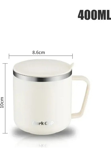 Yeni 304 Paslanmaz Çelik Kahve Kurı Taşınabilir Daklar Isı Yalıtım Anti-Fall Termos Kupa Kapak ve Sap Mugcapacity: 400ML/RENK: Gri (Yurt Dışından)