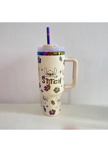 Disney Stitch 40OZ Paslanmaz Çelik Yalıtılmış Kupa 304 Paslanmaz Çelik Yalıtımlı Vakum Yalıtımlı Araba Kupası Spor Açık Hava Seyahat Kapasitesi: 40 Oz/renk: Logo (Yurt Dışından)