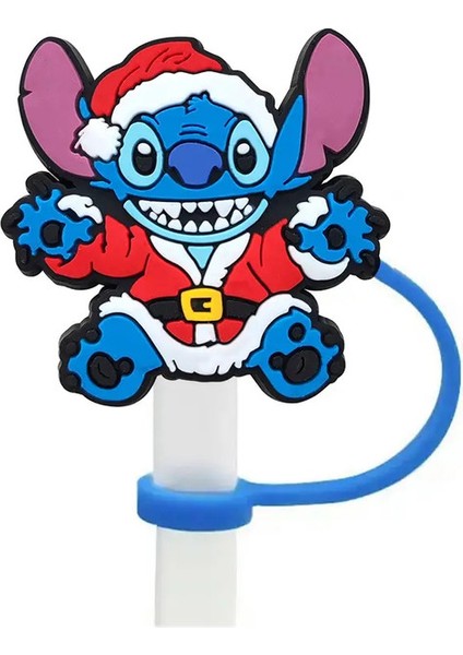 Disney Stitch Karikatür Silikon Saman Saman Şişesi Için Saman Şişesi Içme Toz Kapağı Saman Tip Kapak Kupa Aksesuarları 10MMCOLOR: 1pcs-17 (Yurt Dışından)