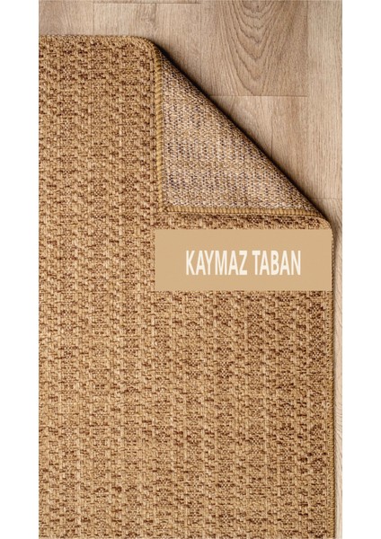 Bej Jüt Sisal Kaymaz Taban Hasır Dokuma Yıkanabilir Yolluk Salon Koridor Mutfak Halısı indirimleri