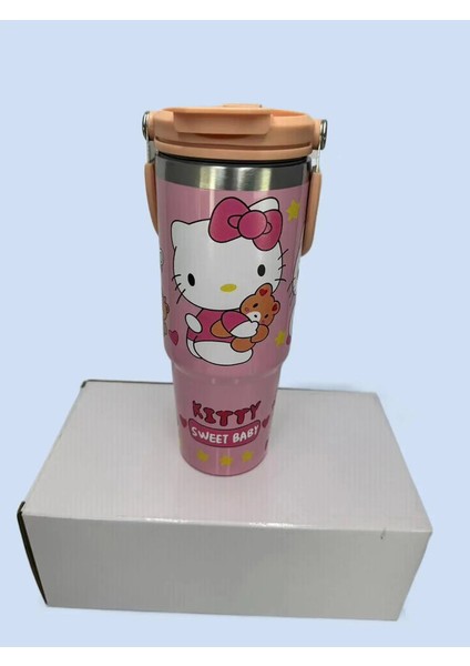 Sevimli Karikatür 900ML Yalıtımlı Kupa Anime Büyük Kapasite Araba Kupası 304 Paslanmaz Çelik Vakum Kahve Kupası Kapasite: 801-900ML/RENK: 6 (Yurt Dışından)