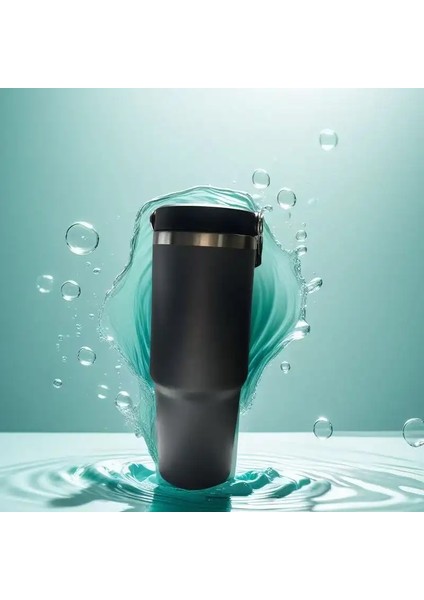 Erkekler ve Kadınlar Için 30 Oz Ağır Hizmet Tipi Yalıtılmış Fincan - 304 Paslanmaz Çelik, Bir El Açık Kapak, Araba Seyahat Cupcapacity: 887ML/RENK: 887MLGREEN (Yurt Dışından)