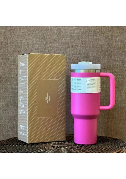 40OZ Vakum Yalıtımlı Araç Kupası Çift Duvar Termal Buzlu Seyahat Kupası ve Tumbler Saman Kapağı Paslanmaz Çelik Kupa: 40OZ/RENK: 11 (Yurt Dışından)