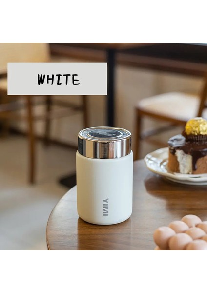 1pcs 230ML Mini Kompakt Termos Kahve Fincanı Yüksek Görünümlü Hafif Açık Hava Taşınabilir Fincan Ofis 316 Pas Çelik Astar Içme Keklik: 201-300ML/RENK: Byb-Mini-Beyaz (Yurt Dışından)