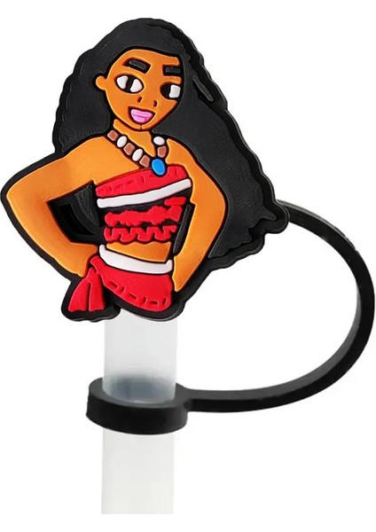 Sıcak Oyuncaklar Disney Moana Saman Kapak Kapağı 10MM Içecek Saman Fişi Yeniden Kullanılabilir Sıçrama Geçirmez Içme Fit Dak Saman Kapak Kolye Renk: 4 (Yurt Dışından)