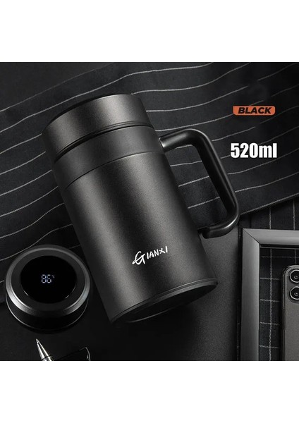 Vakum Şişesi Büyük Kapasiteli Paslanmaz Çelik Isı Koruma Kupası Ev Yüksek Dereceli Basit Yalıtım Kupası Kapasite: 420-520ML/RENK: Akıllı 520ML (Yurt Dışından)