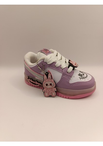 Labubu Işıklı Bağcıklı Kız Çocuk Spor Ayakkabı Sneaker