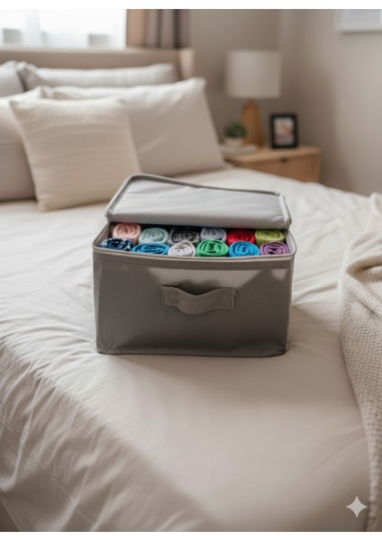 6'lı Gri Çorap Hurcu | Çok Amaçlı Dolap Içi ve Çekmece Içi Düzenleyici 29X24X17 cm fiyatları