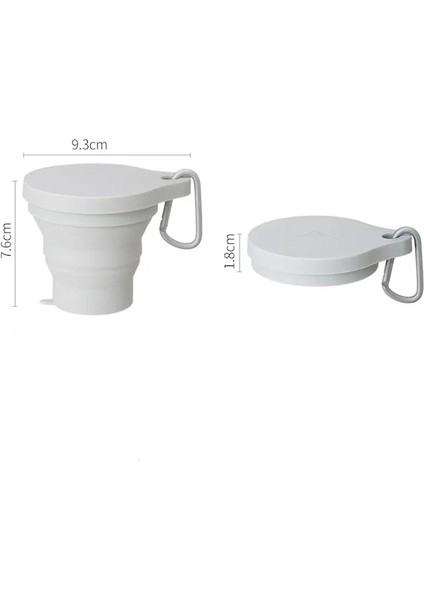 Shimoyama 150ML Katlanır Fincan Mini Geri Çekilebilir Fincan Silikon Taşınabilir Çay Fıstığı Açık Seyahat Kahve Teleskopik Içme Kupası Kapaklı Renk: Açık Gri (Yurt Dışından)