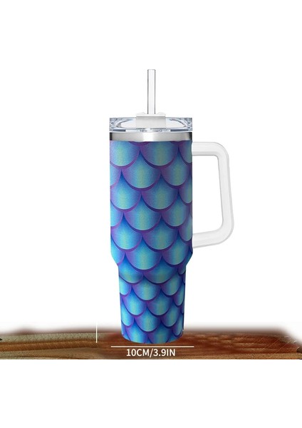 Noel Yeni Yıl Hediyesi 40OZ Portable Paslanmaz Çelik Kahve Kupası - Büyük Kapasiteli Leopar Baskı Saman Suyu Bottlecaity: 1000-1500ML/RENK: H (Yurt Dışından)