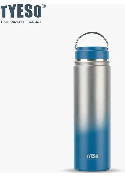 Tyeso Vakum Yalıtımlı Şişe 8852/8853 600ML/750ML Tumbler Termos Handheld 304 Paslanmaz Çelik Termal Su Şişesi Kapasitesi: 750ML/RENK: Mavi (Yurt Dışından)
