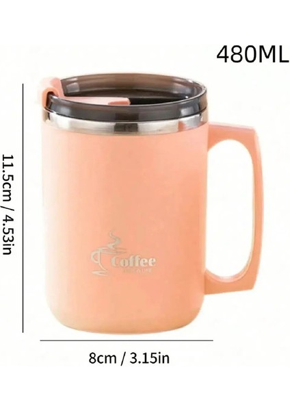 Worthbuy Çift Duvar Termal Yalıtımlı Kahve Fincanı Kupa Portatif Içme Fincanı Isıya Dalı Sızdıran Sızdırmaz Su Dağı Elle: 401-500ML/RENK: Pembe (Yurt Dışından)
