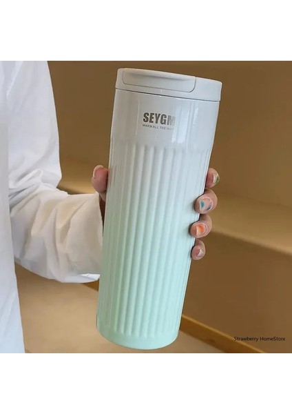 500ML Paslanmaz Çelik Kahve Termal Kupa Seyahat Termos Kupa Soğuk ve Sıcak Kahve Izolatif Kupa Ofis Su Şişesi Vakum Şişesi Kapasite: 500ML/RENK: Yeşil (Yurt Dışından)