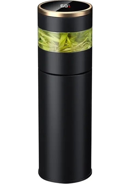 Daklar Akıllı 304 Paslanmaz Çelik Vakum Kupa Sıcaklık LED Gözleşme Çaşı Tae ve Su Vacuma Botlecapıte: 450ML/RENK: Siyah (Yurt Dışından)