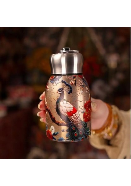 Taşınabilir 304 Paslanmaz Çelik Yalıtımlı Kupa Çift Duvar 300ML Kahve Kahve Sızdırmaz Mini Su Şişesi Dış Mekan Seyahat Görevlisi: <50ML/RENK: Stil 2 (Yurt Dışından)