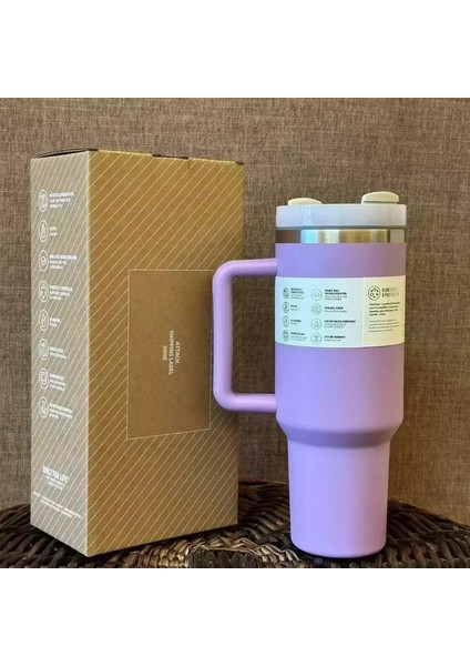Büyük Satış 40OZ Termal Kahve Kupası Saman Paslanmaz Çelik Yalıtımlı Yalıtımlı Tumbler 40OZ Dış Mekan Için Termal Buzlu Seyahat Kupası: 1200ML/RENK: Kırmızı (Yurt Dışından)
