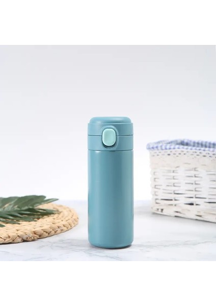Yaratıcı Mini Bezelye Fincan Paslanmaz Çelik Zıplayan Kapak Vakum Şişesi Termos Fincan Kahve Çay Sütü Termo Şişe Kapasite: 420ML/RENK: Derin Mavi (Yurt Dışından)