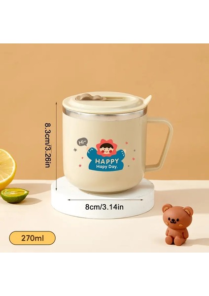 Worthbuy Mini Sevimli Çocuklar Çife ile Çift Duvarlı Yalıtımlı Su Dağı 316 Paslanmaz Çelik Içme Fincanı Mühürlü Kahve Kupa Kapasite: 201-300ML/RENK: F Stil (Yurt Dışından)