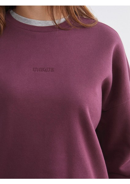 Lcw Vision Mürdüm Nakışlı Oversize Kadın Kalın Sweatshirt modelleri