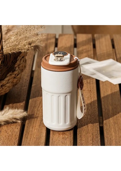 450ML Akıllı Termos Şişe Dijital LED Sıcaklık Kahve Kupa Kupa Paslanmaz Çelik Termal Kupa Tumbler Kupa Taşınabilir Vakum Flaskscapacity: 450ML/RENK: Gümüş Kahve (Yurt Dışından)