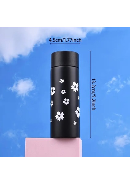 120ML Cep Mini Termos Su Şişesi Sevimli Küçük Paslanmaz Çelik Dak Fincan Taşınabilir Termal Yalıtım Kahve Su Dağı Kapasite: 120ML/RENK: Siyah (Yurt Dışından)