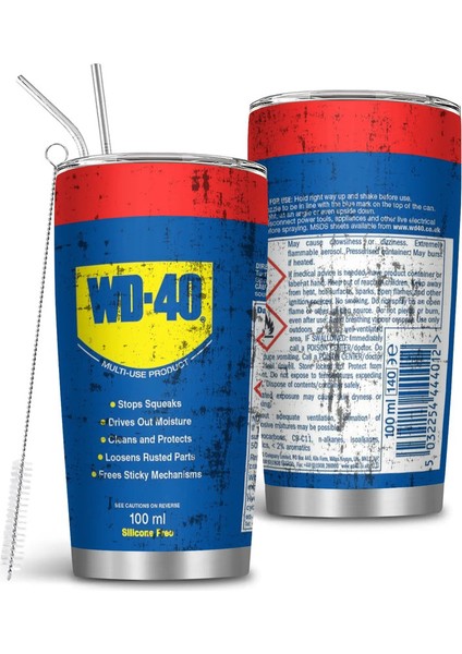 20OZ Motor Yağı Filtresi Çift Duvar Paslanmaz Çelik Yalıtımlı Yalıtımlı Saman ve Kapak Kedi Grunge Yağ Soğuk Sıcak Içki Araba Kupası Kapasite: 20OZ/RENK: 1pc S-WD40 (Yurt Dışından)