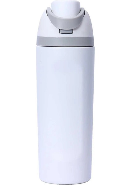 Vakum Yalıtımlı Paslanmaz Çelik Su Şişesi Saman Sızdırmaz Spor Seyahat Seyahat Sip Kupası 24OZ Çocuklar ve Yetişkinler Için Içki Şişesi Kapasite: 701-800ML/RENK: Beyaz (Yurt Dışından)