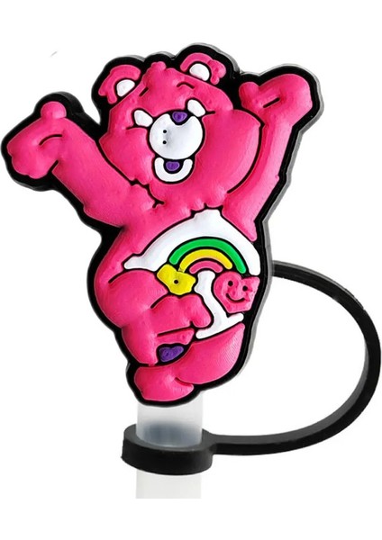 1-20PCS Gökkuşağı Ayı Saman Kapak Kapağı 10MM Cam Dak Saman Fiş Yeniden Kullanılabilir Sıçrama Geçirmez Içme Fit Fincan Saman Kapağı Takılar Kolye Renk: 07 (Yurt Dışından)