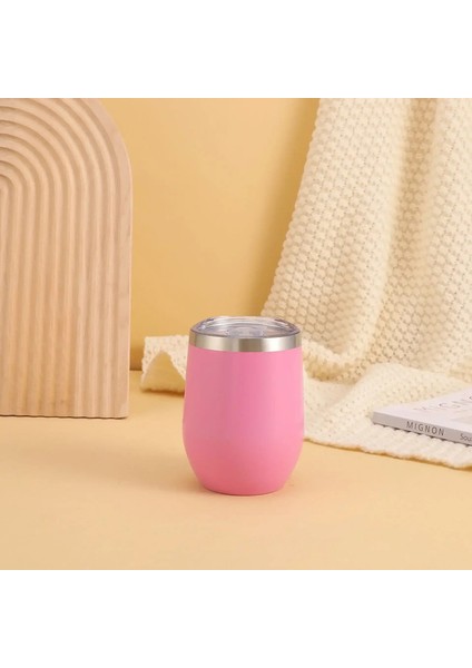 360ML 12OZ Termal Yalıtımlı Paslanmaz Çelik Tumbler Çift Duvar Su Şişesi Gitmek Için Taşınabilir Kahve Kupa Seyahat Etme Cupcapacity: 12OZ/RENK: Pembe (Yurt Dışından)